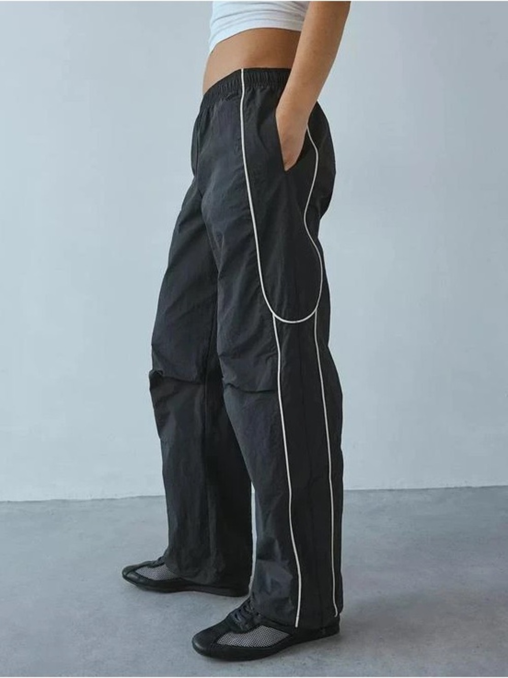 Urban Outfitters BDG Black Wide-Leg Track Pants